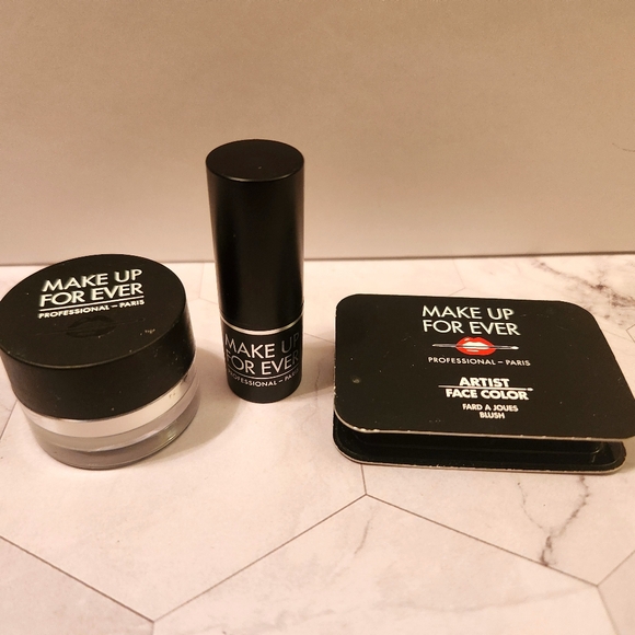 Make Up For Ever Makeup Minis Bundle NEW Finishing Powder Lipstick Blush - Picture 3 of 9